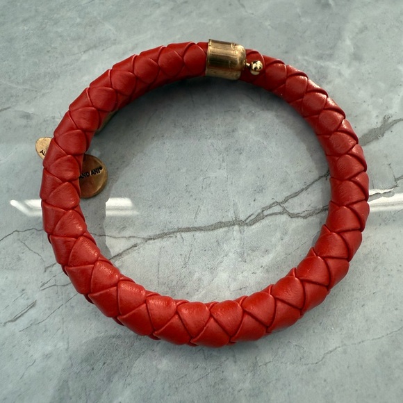 Vintage Sixty-Six Alex And Ani Red Braided Leather Wrap Bracelet - Picture 4 of 7